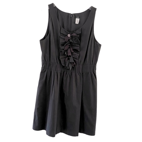 J. Crew Dresses & Skirts - J Crew Cotton Charcoal Sleeve Dress with Ruffles and Pockets - Size 12